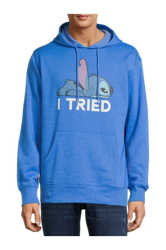 Disney Stitch Mens & Big Mens I Tried Hoodie Sweatshirt, Size S-3XL