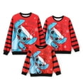 thumbnail image 1 of Disney Stitch Mens Graphic Sweatshirts Striped Family Christmas Matching Sets Ugly Crewneck Sweatshirts, 1 of 7