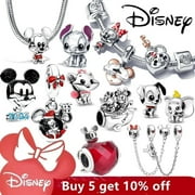 CUSTOMIZED MERCH Disney Stitch Minnie Mouse Winnie Charms Dangle Fit Charms Silver 925 Original Bracelet Beads Charm for Pendant Jewelry Gift