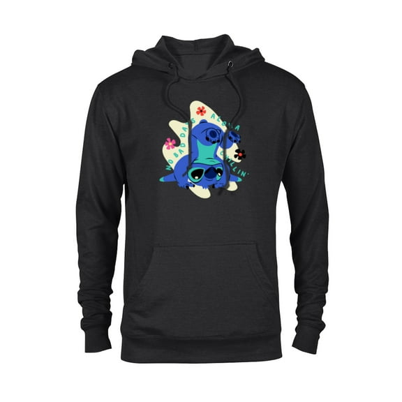 Disney Stitch No Bad Days Aloha Chillin’ - Pullover Hoodie for Adults - Customized-Black