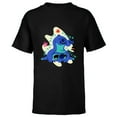 thumbnail image 1 of Disney Stitch No Bad Days Aloha Chillin’ - Short Sleeve T-Shirt for Kids - Customized-Black, 1 of 5