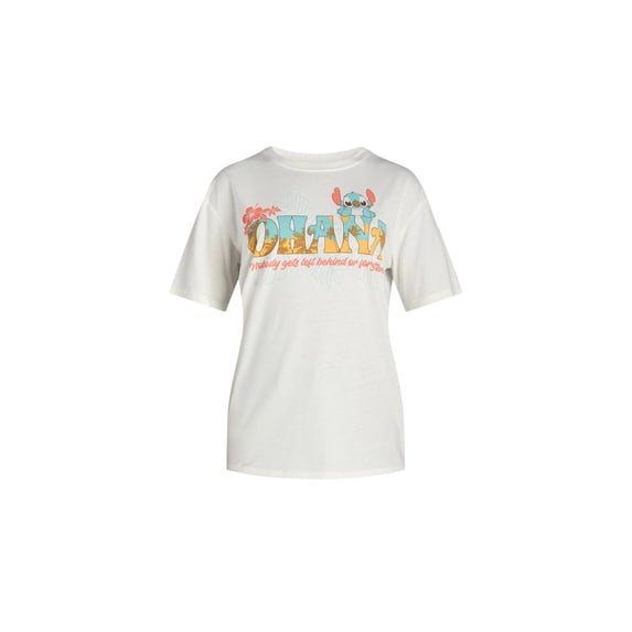 Disney Stitch Ohama Winter White Graphic T-Shirt - Medium