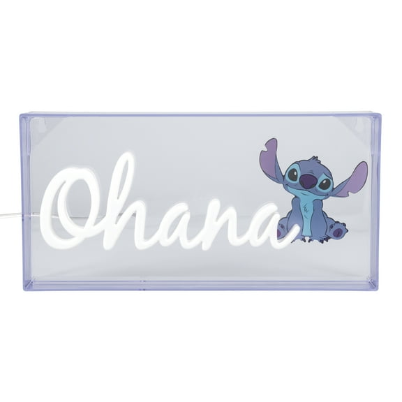 Disney Stitch Ohana LED Neon Light, 15cm (5.9") x 30cm (11.8") Official Licensed Gift