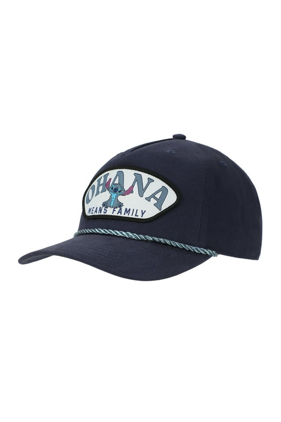 Disney Stitch Ohana Means Family Adult Navy Retro Grandpa Snapback Hat