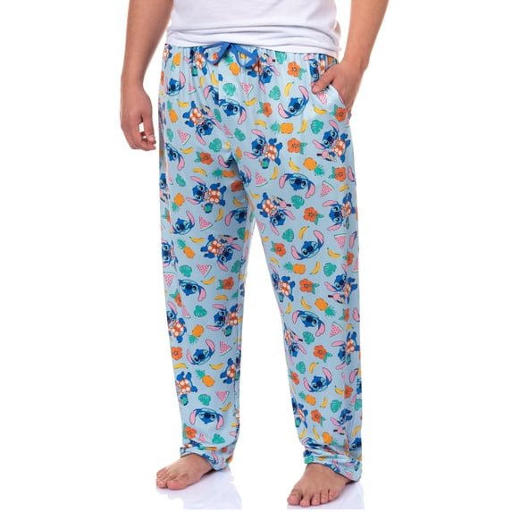 Disney Stitch Pajamas Men's Island Time Allover Design Lounge Sleep Pants