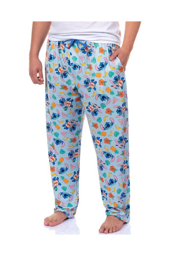 Disney Stitch Pajamas Men's Island Time Allover Design Lounge Sleep Pants