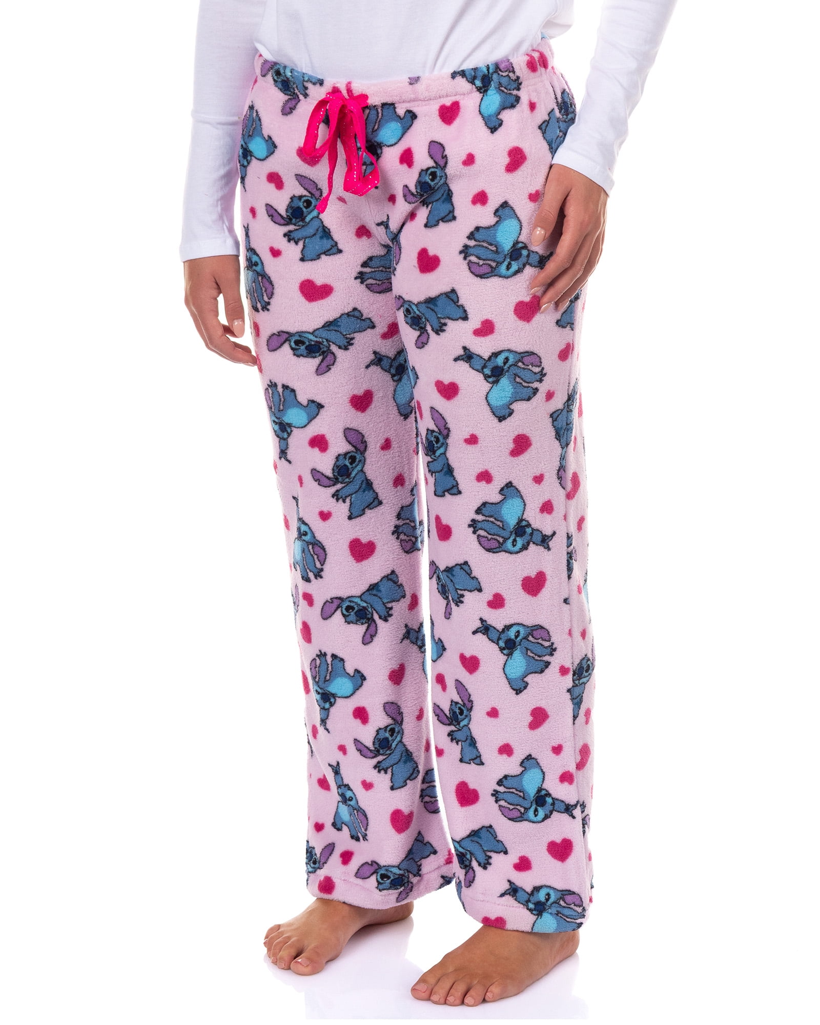 Disney Stitch Pajamas Women's Plush Heart Accents Adult Lounge Sleep Pants