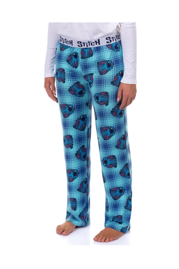 Disney Stitch Pajamas Women's Stitch Plaid Hacci Knit Lounge Sleep Pants