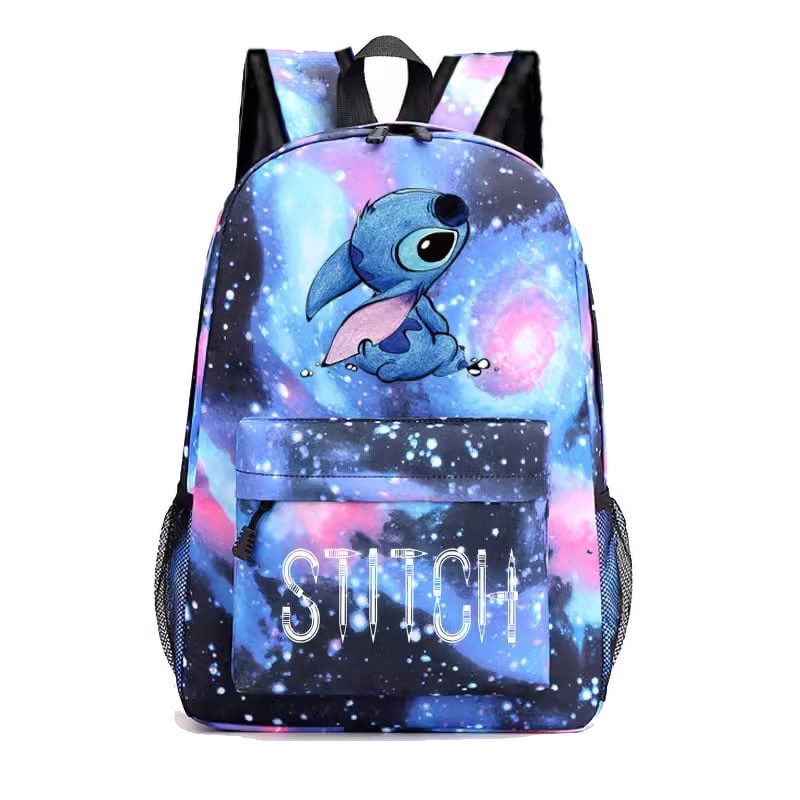 DisneyStitch Pattern Backpack Adorable Kawaii Design for School