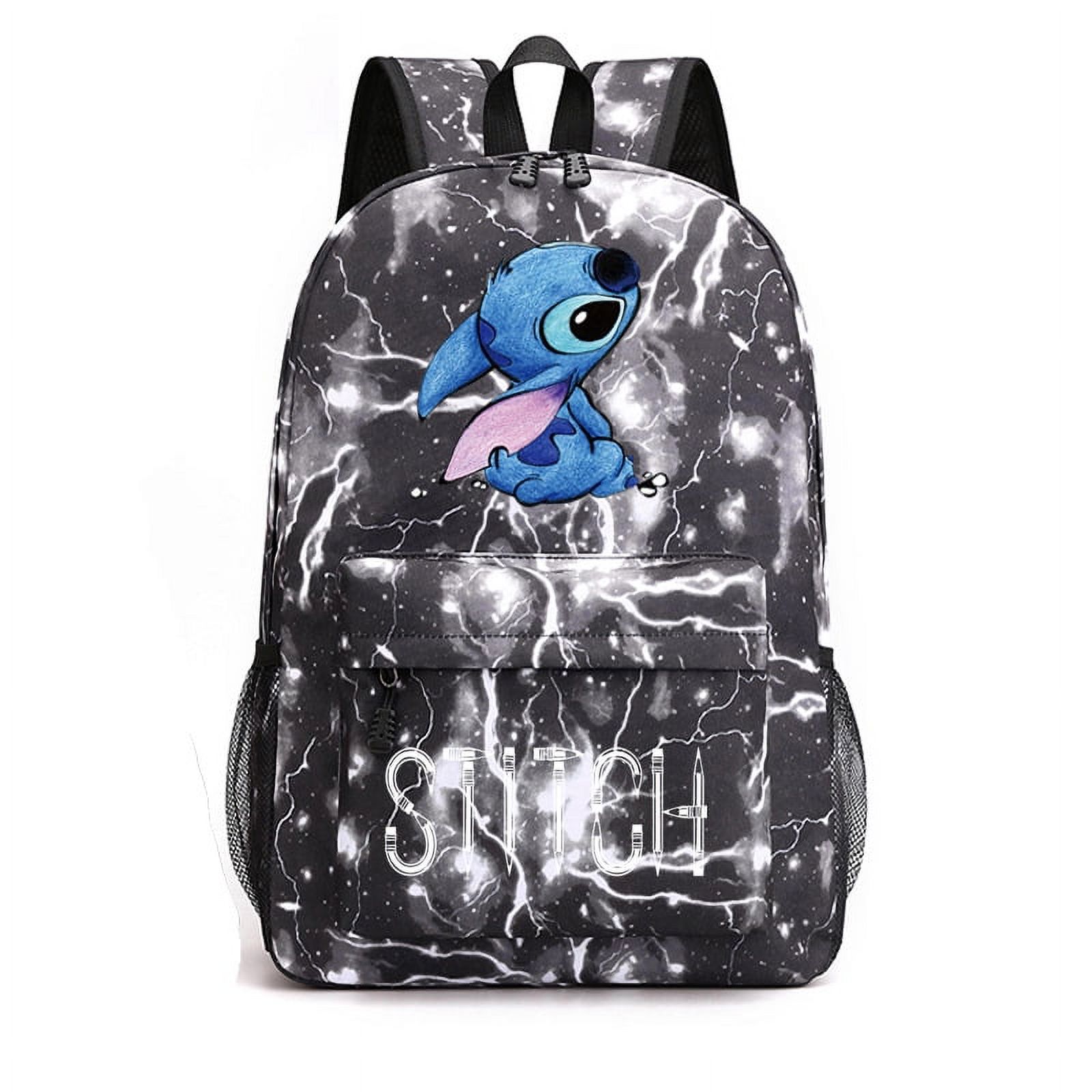 DisneyStitch Pattern Backpack Adorable Kawaii Design for School