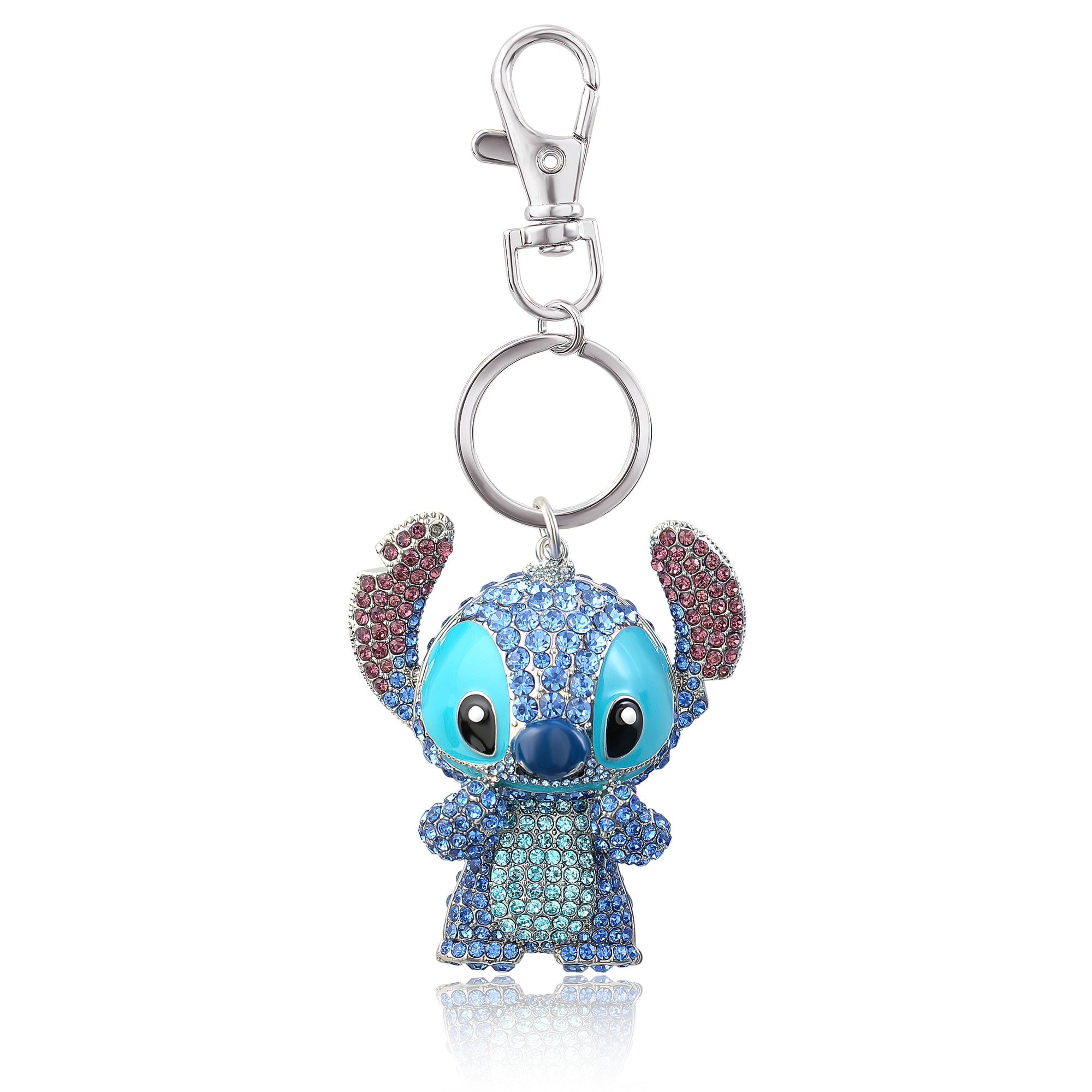 Stitch Keychain Official License, Multicolored Pave Crystal Stitch Charm Keychain, Disney Bag Charm