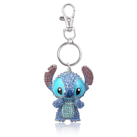 Stitch Keychain Official License, Multicolored Pave Crystal Stitch Charm Keychain, Disney Bag Charm