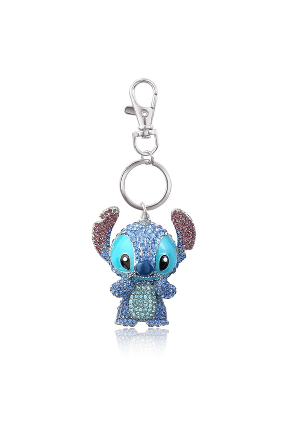 Stitch Keychain Official License, Multicolored Pave Crystal Stitch Charm Keychain, Disney Bag Charm