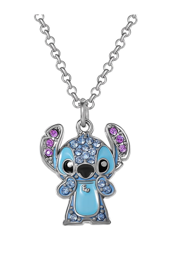 Girls/Tween Stitch Pave Crystal Pendant, 16" Chain + 3" Extender