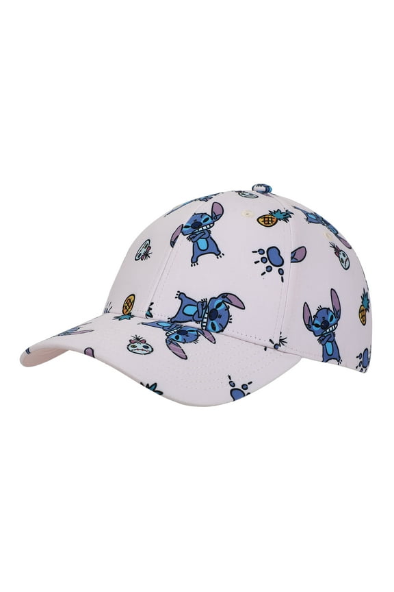 Disney Stitch Pineapples & Dolls All-Over Character Print Adult Pink Traditional Adjustable Hat
