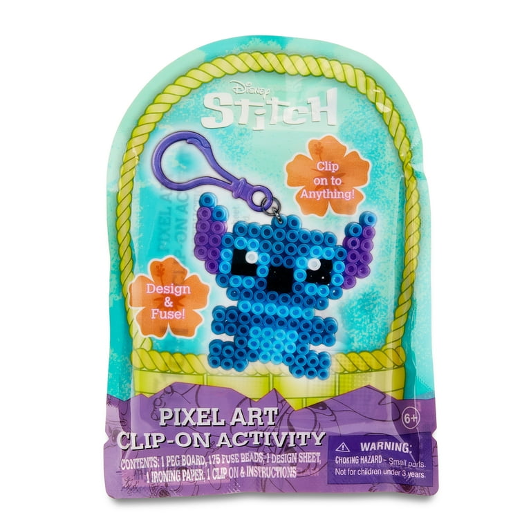 Disney Stitch Pixel Art Clip on Activity, 175 Plastic Beads, Easter Egg  Party Favor, 3+