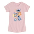 thumbnail image 1 of Disney - Stitch Pop Flowers - Youth Girls Short Sleeve T-Shirt, 1 of 4