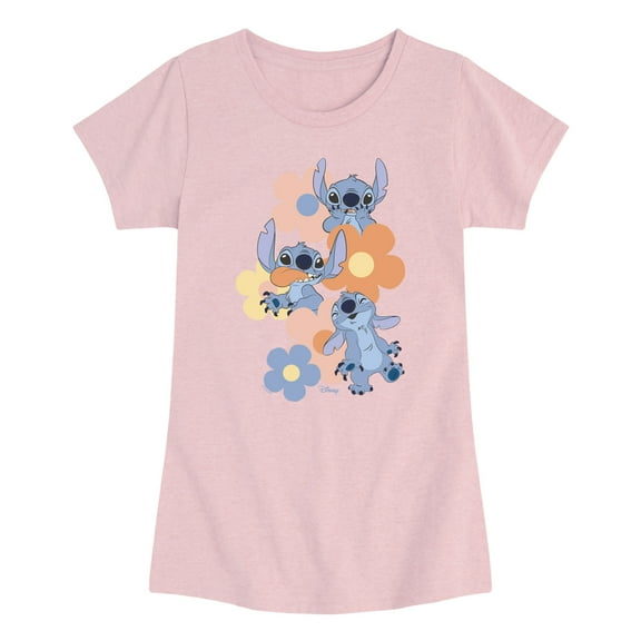 Disney - Stitch Pop Flowers - Youth Girls Short Sleeve T-Shirt