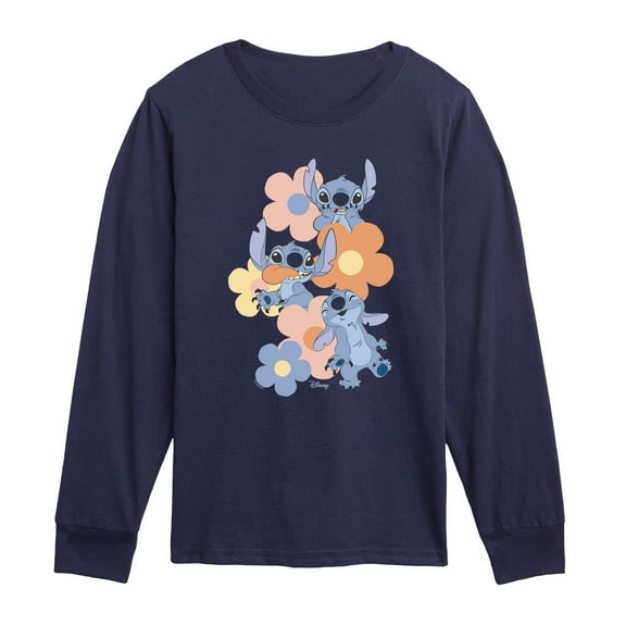 Disney - Stitch Pop Flowers - Youth Long Sleeve Graphic T-Shirt