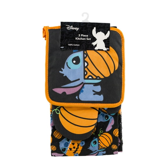 Disney Stitch Pot Holder, Mitt & Towel, 3 Piece Kitchen Set, 100% Cotton
