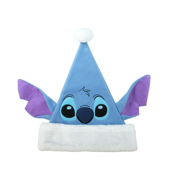 Disney Stitch Santa Holiday Hat, 16 inches Tall, Unisex, Blue, by Ruz