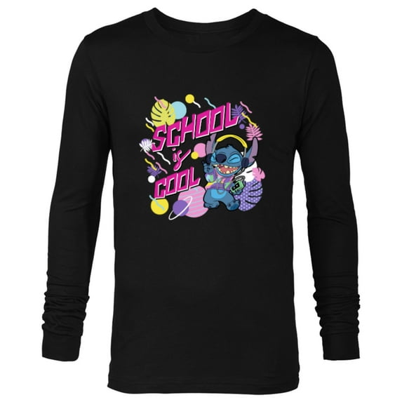 Disney Stitch School is Cool - Long Sleeve T-Shirt for Men - Customized-Black