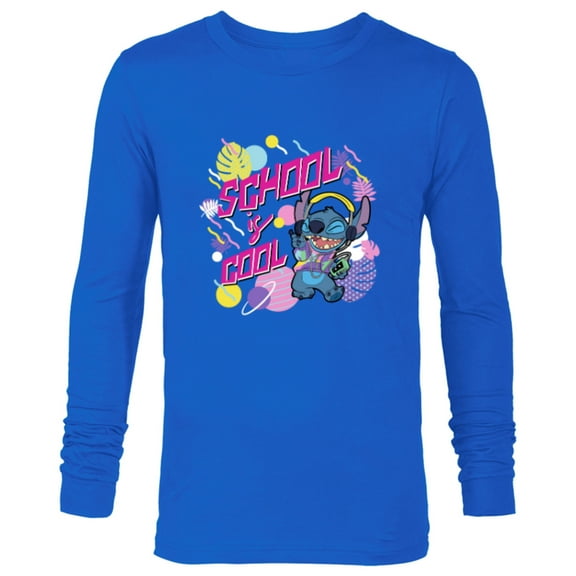 Disney Stitch School is Cool - Long Sleeve T-Shirt for Men - Customized-Navy