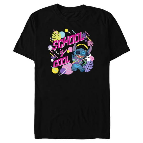 Disney Stitch School is Cool - Short Sleeve Blended T-Shirt for Adults - Customized-Black