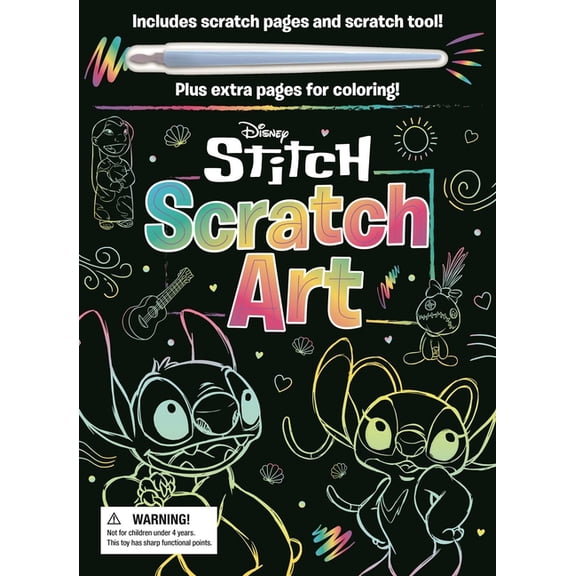 Disney Stitch: Scratch Art: With Scratch Tool and Coloring Pages, (Paperback)