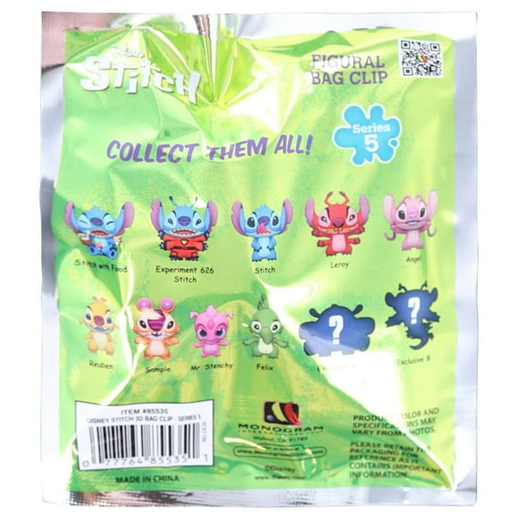 Disney Stitch Series 5 3D Foam Bag Clip | 1 Random