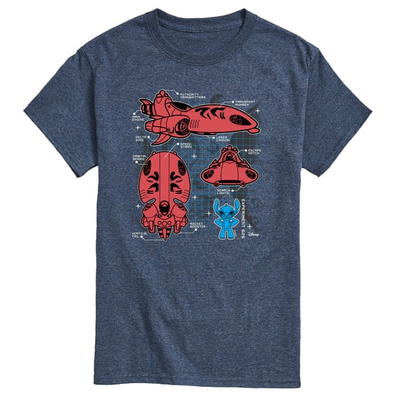 Disney - Stitch Ship Schematic - Men's Short Sleeve Graphic T-Shirt