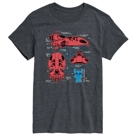 Disney - Stitch Ship Schematic - Men's Short Sleeve Graphic T-Shirt