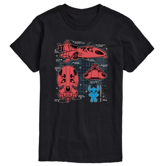 Disney - Stitch Ship Schematic - Men's Short Sleeve Graphic T-Shirt