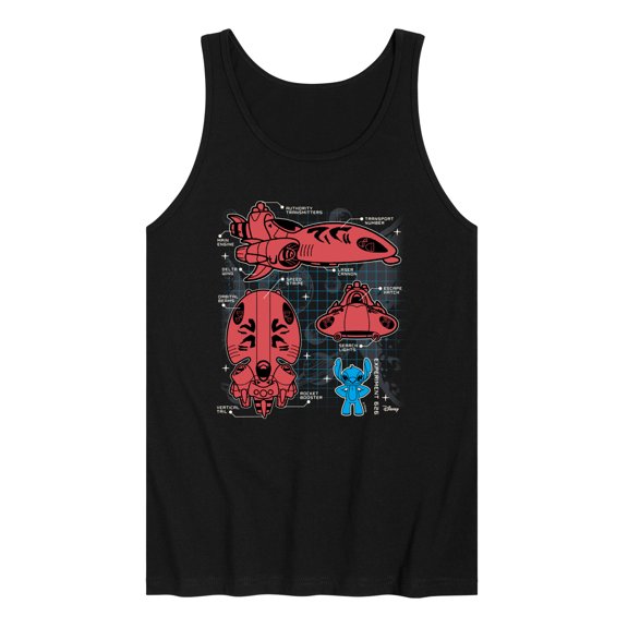 Disney - Stitch Ship Schematic - Men's Sleeveless Graphic Tank