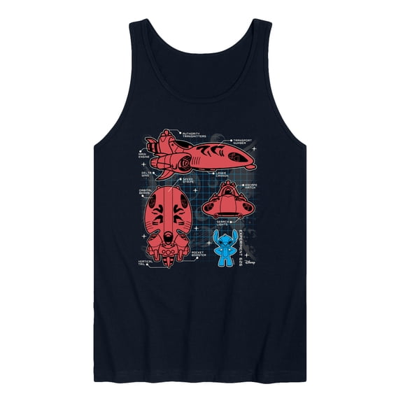 Disney - Stitch Ship Schematic - Men's Sleeveless Graphic Tank
