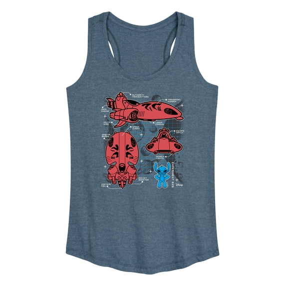 Disney - Stitch Ship Schematic - Women's Any Way Short Sleeve Graphic Dress