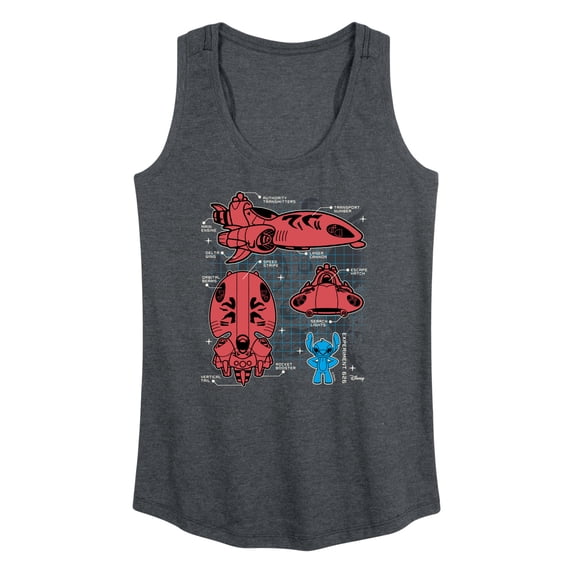 Disney - Stitch Ship Schematic - Women's Any Way Short Sleeve Graphic Dress