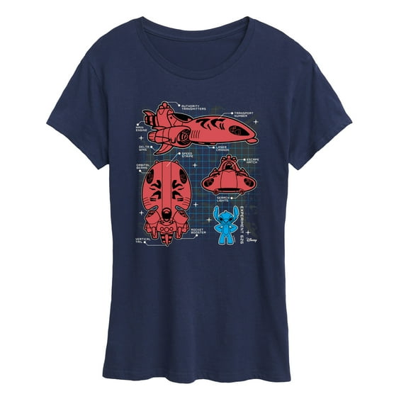 Disney - Stitch Ship Schematic - Women's Short Sleeve Graphic T-Shirt