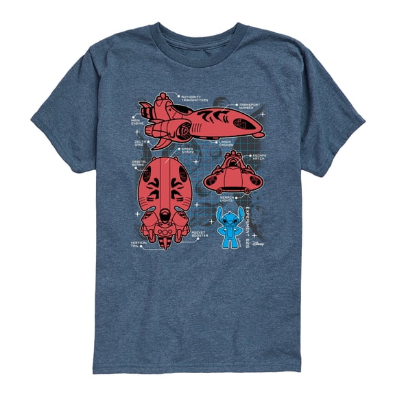 Disney - Stitch Ship Schematic - Youth Short Sleeve Graphic T-Shirt