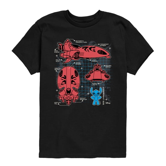 Disney - Stitch Ship Schematic - Youth Short Sleeve Graphic T-Shirt