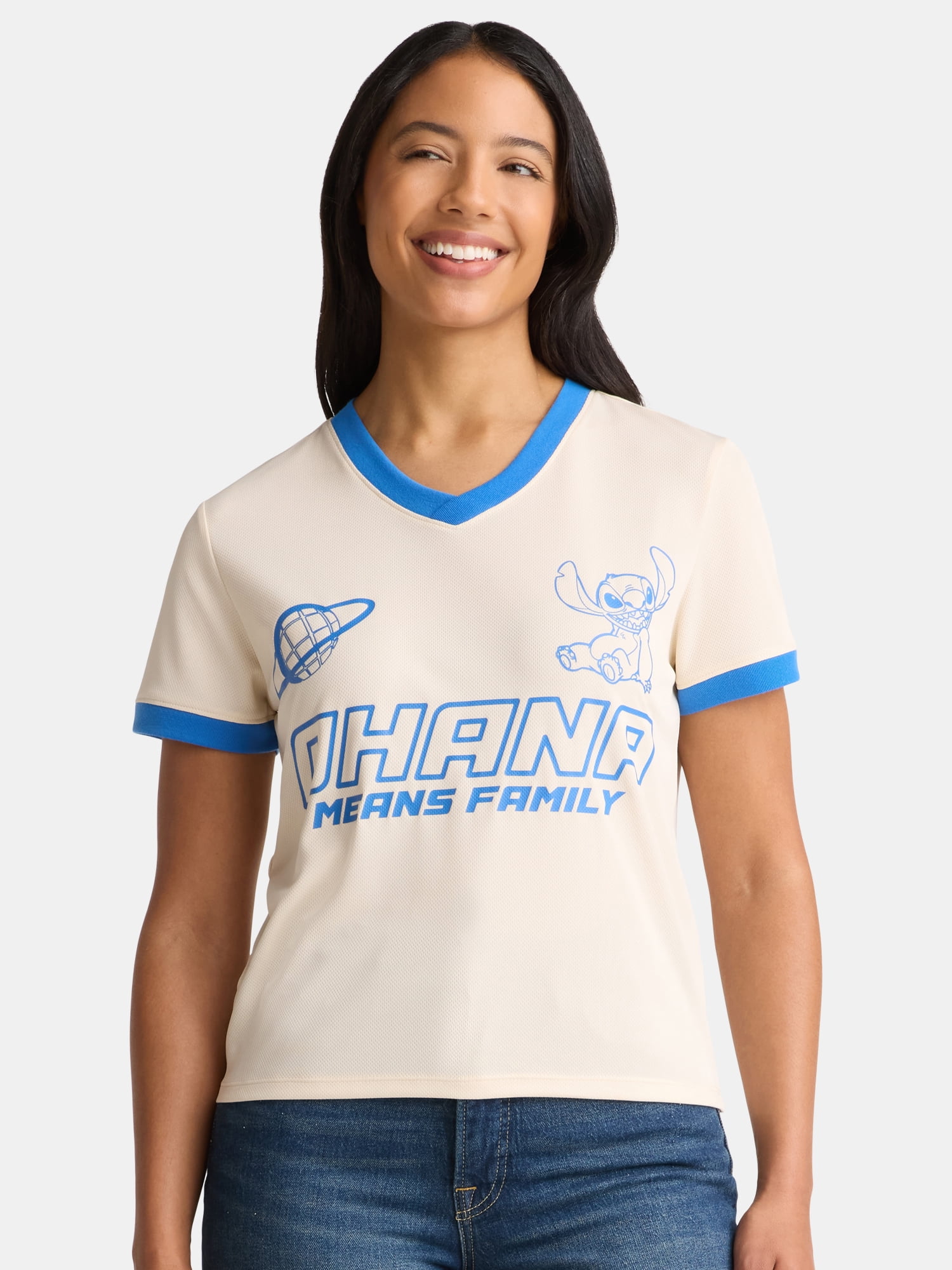 Disney Stitch Women’s Sporty Graphic Tee, Sizes XXS-XXL