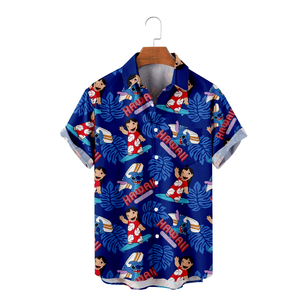 Disney Stitch Short Sleeve Shirt 3D Printed Tees Tops Hip Hop Short