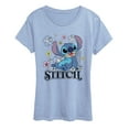 thumbnail image 1 of Disney - Stitch Sit Floral - Women's Short Sleeve Graphic T-Shirt, 1 of 3