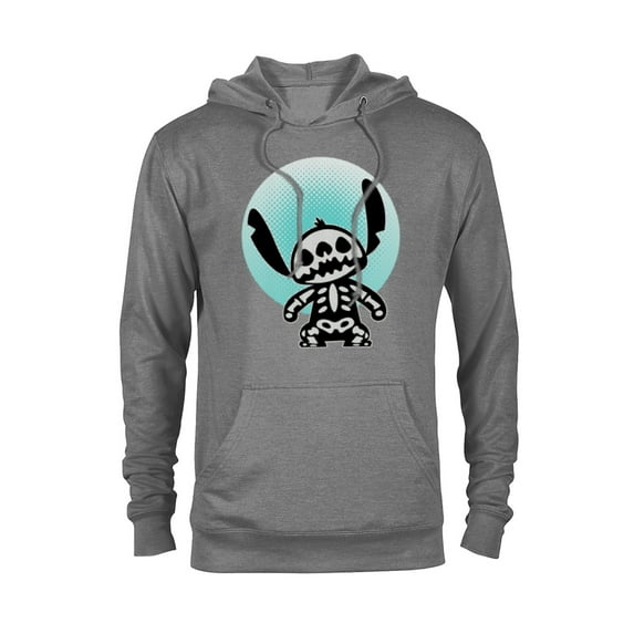 Disney Stitch Skeleton Halftone - Pullover Hoodie for Adults - Customized-Athletic Heather