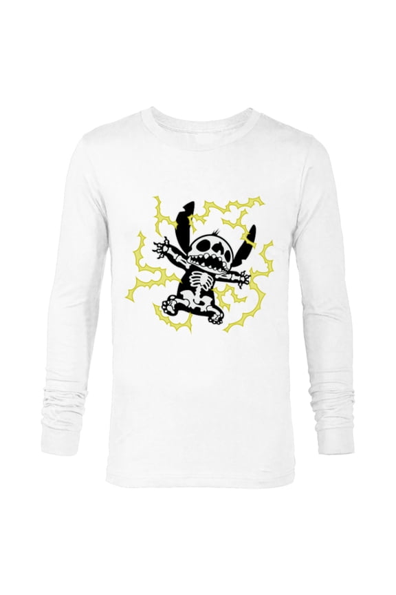 Stitch Skeleton Halloween - Long Sleeve T-Shirt for Men - Customized-White
