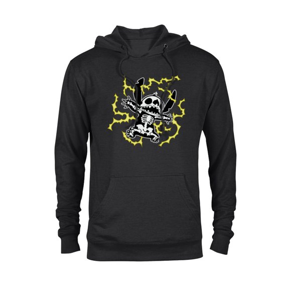 Disney Stitch Skeleton Halloween - Pullover Hoodie for Adults - Customized-Black