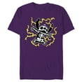 thumbnail image 1 of Disney Stitch Skeleton Halloween - Short Sleeve Blended T-Shirt for Adults - Customized-Purple, 1 of 5