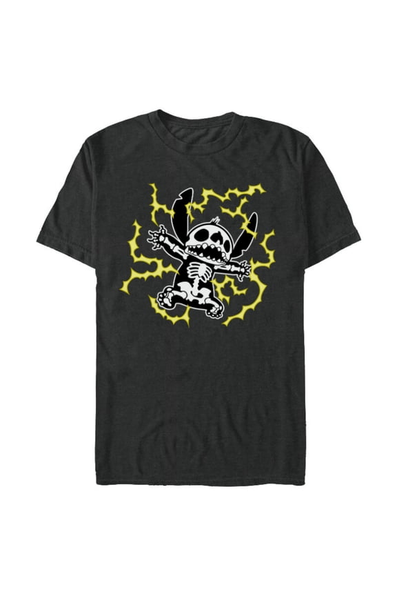 Stitch Skeleton Halloween - Short Sleeve Blended T-Shirt for Adults - Customized-Dark Heather