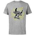 thumbnail image 1 of Disney Stitch Skeleton Halloween - Short Sleeve Cotton T-Shirt for Adults - Customized-Athletic Heather, 1 of 5