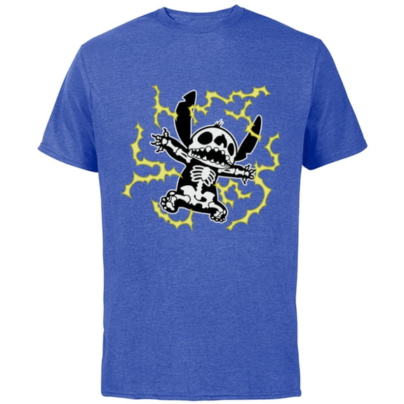 Disney Stitch Skeleton Halloween - Short Sleeve Cotton T-Shirt for Adults - Customized-Royal Heather